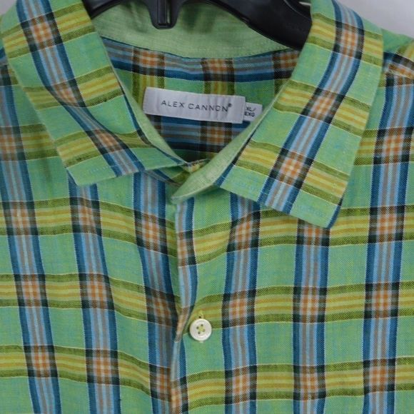 Alex Cannon Mens Short Sleeve Linen Button Up - Picture 2 of 3